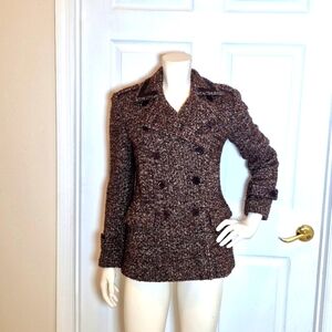 Coach brown tweed coat size 4